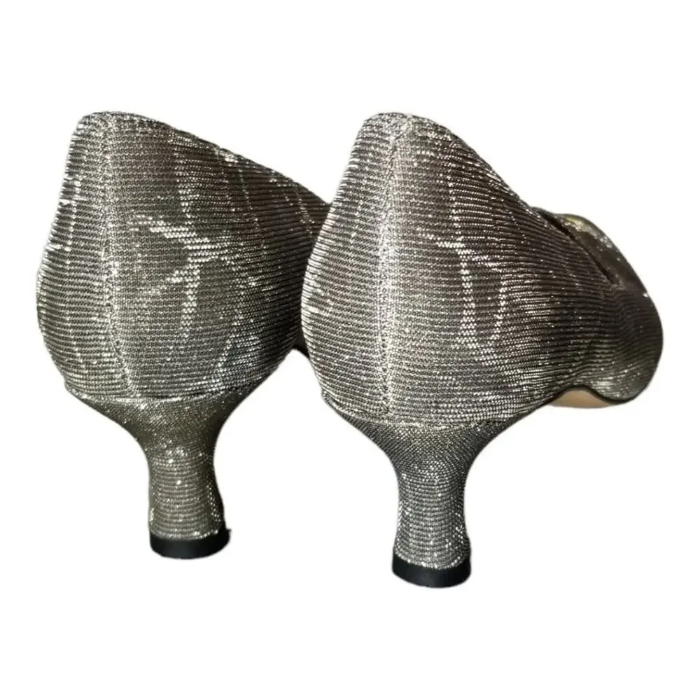 VANELI Heels 8N kitten pumps Astyr Metallic Silver Gold Sparkle Irridescent